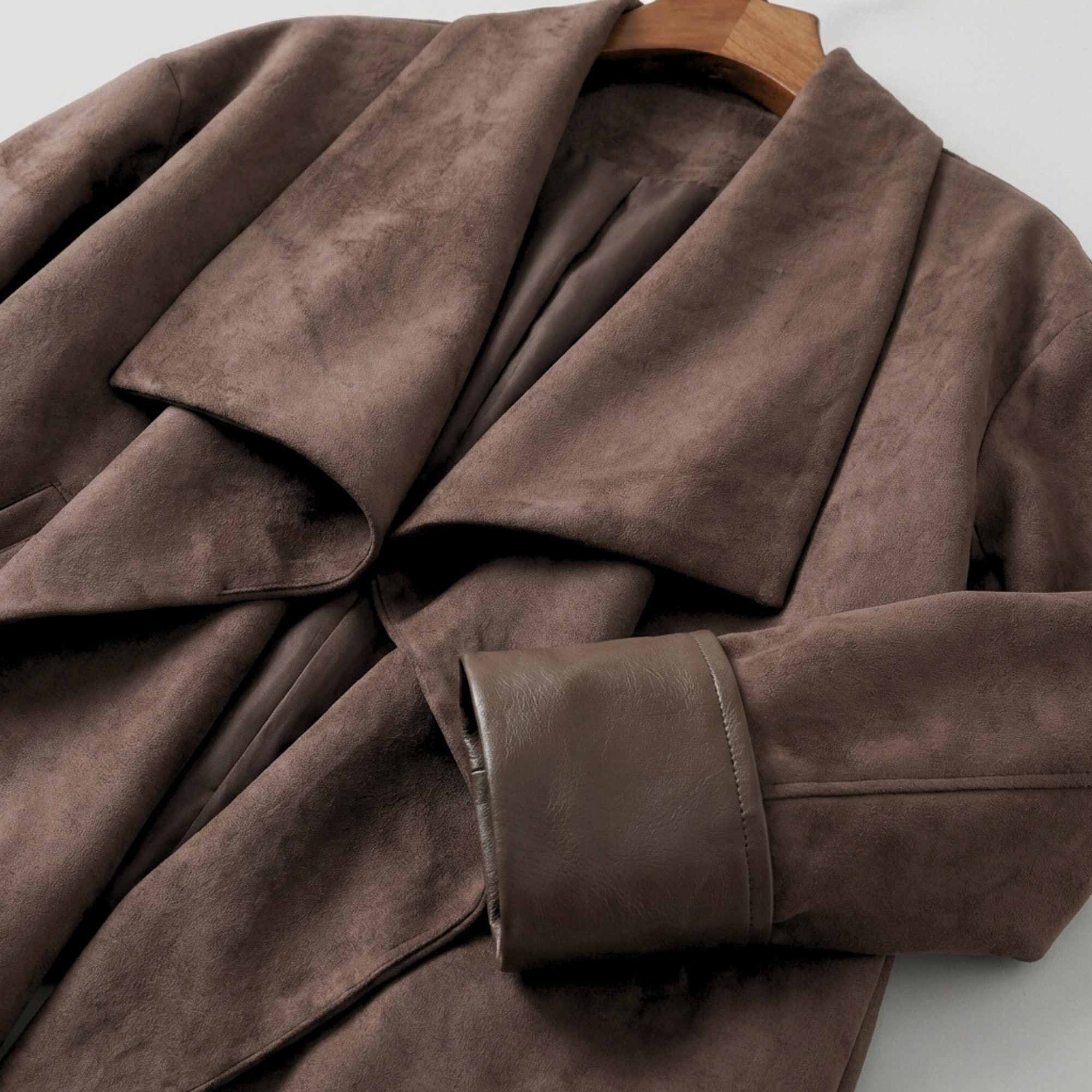 L’Vara Suede Drape Jacket