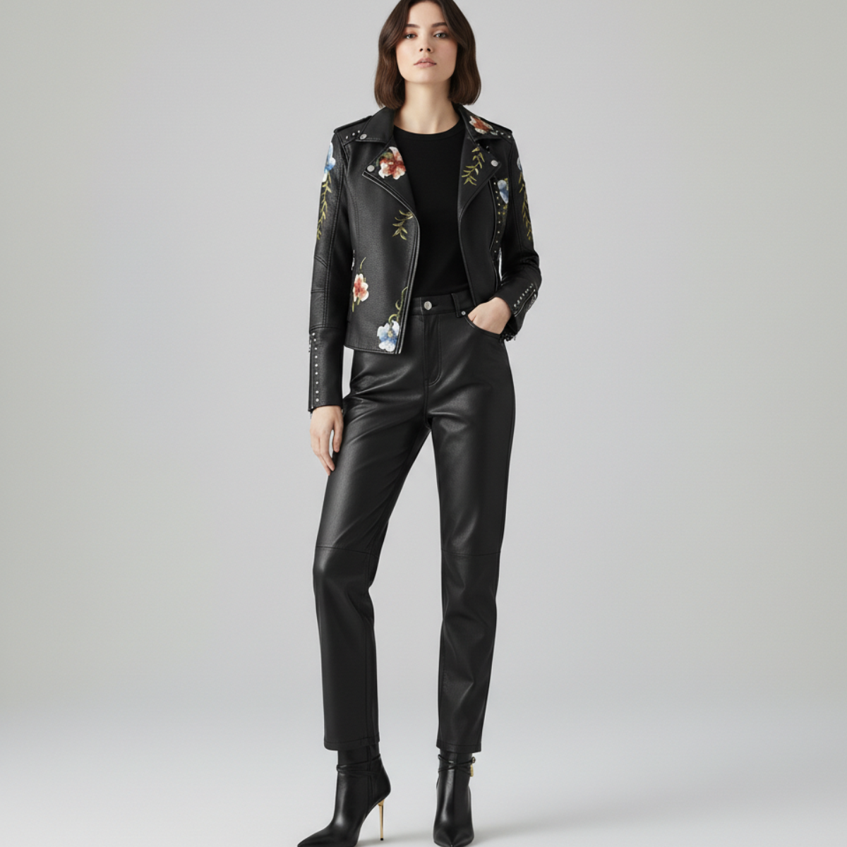 Anastasia Leather Flower Jacket