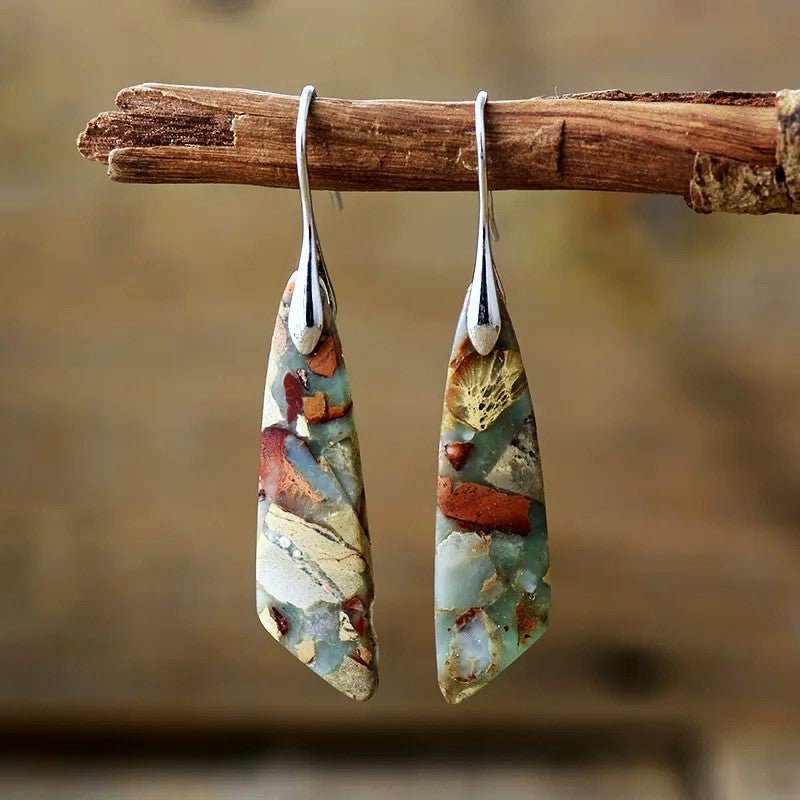 Natural Stone Drop Earrings